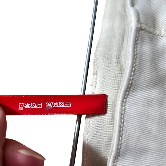 Spanx White Twill Crop Wide-Leg Cotton Blend High-Waist Pants M/M - Picture 11 of 16